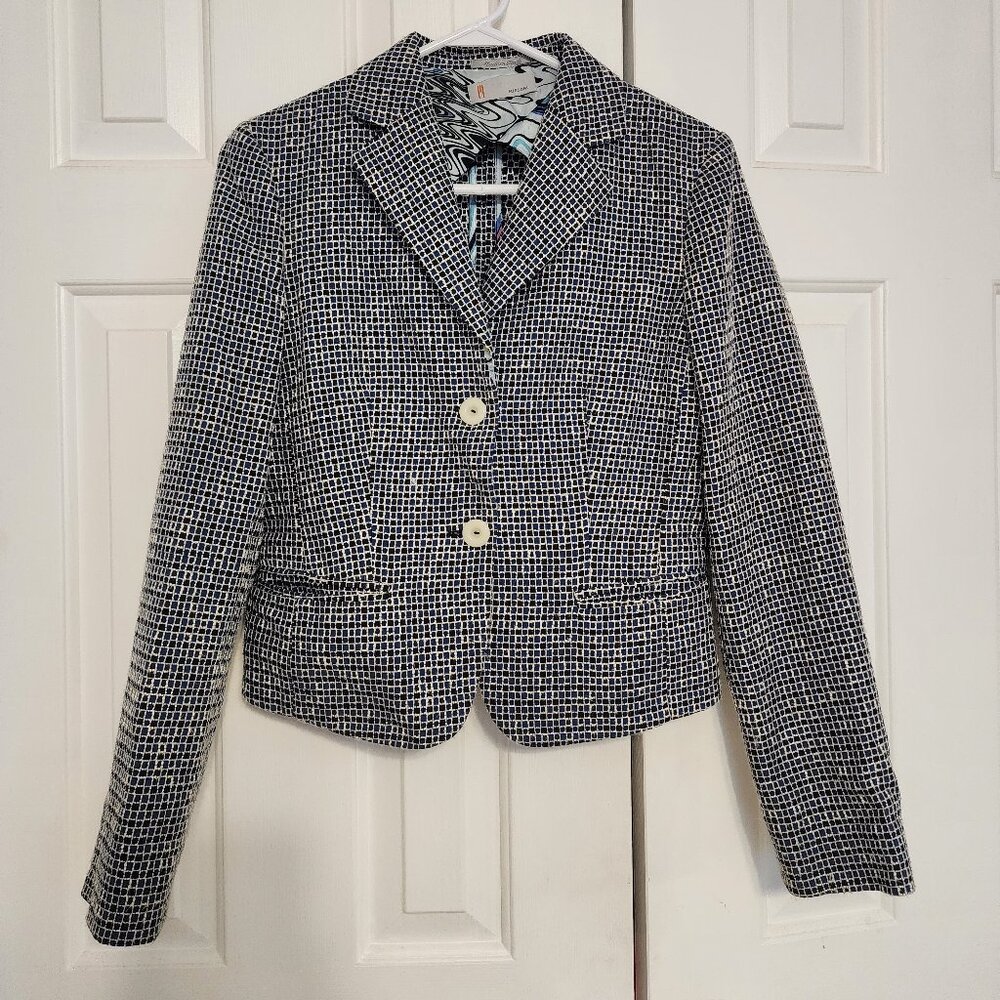Beautiful Missoni Blazer in Blue Cotton Tweed Made in Italy